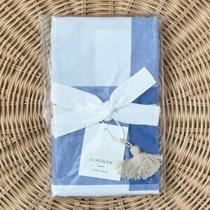 NEW Serena & Lily Gingham Percale Euro Pillow Sham-French Blue